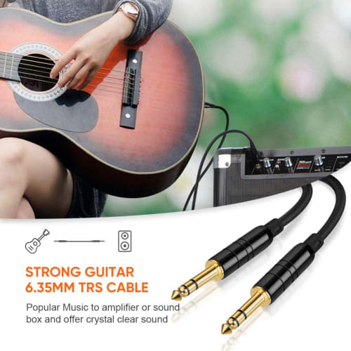 6.35mm Conversion Cable, CableCreation Balanced Cable, 6.35mm 1/4" TRS to 6.35mm 1/4" TRS Balanced Stereo Audio Cable, Male to Male (M-M), 6.35mm Conv