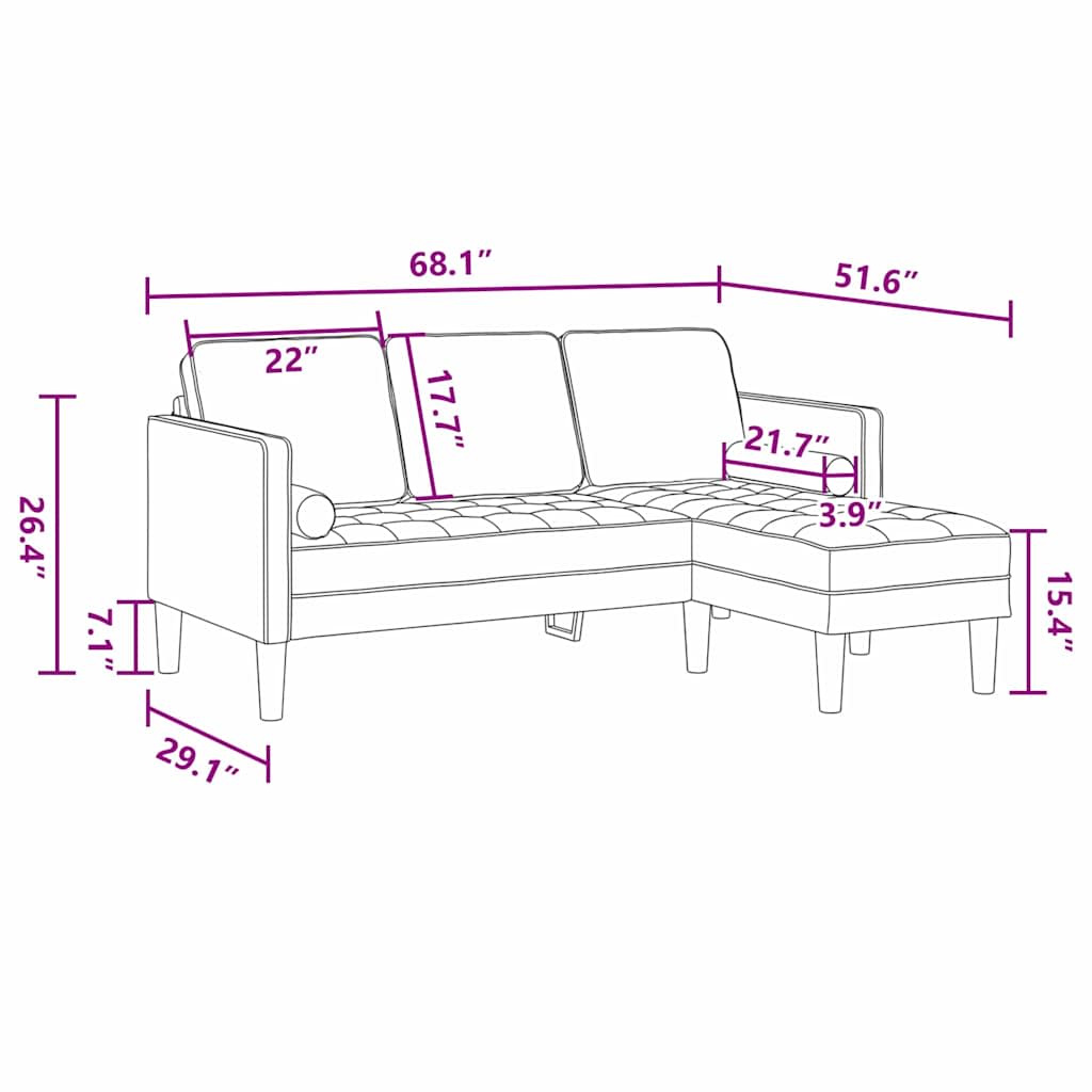 Sofa Set 2 pcs Cloud Grey 173 x 131 x 67 cm Polyester