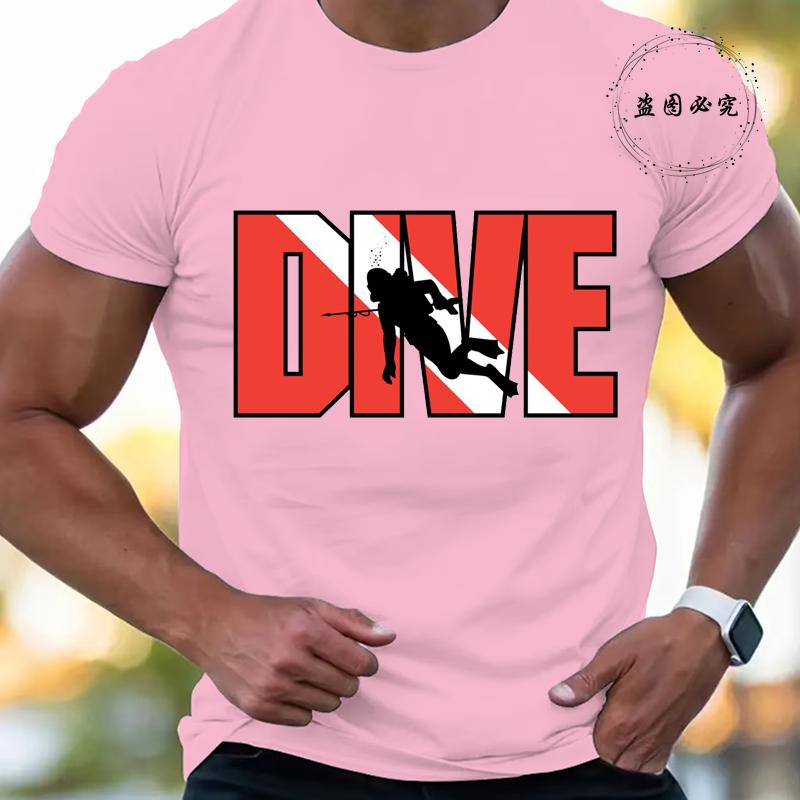 Новая модная футболка для мужчин, повседневная, с коротким рукавом, хип-хоп, уличная одежда, футболка с принтом SCUBA Dive, пуловер, мужская, женская, футболка, топы