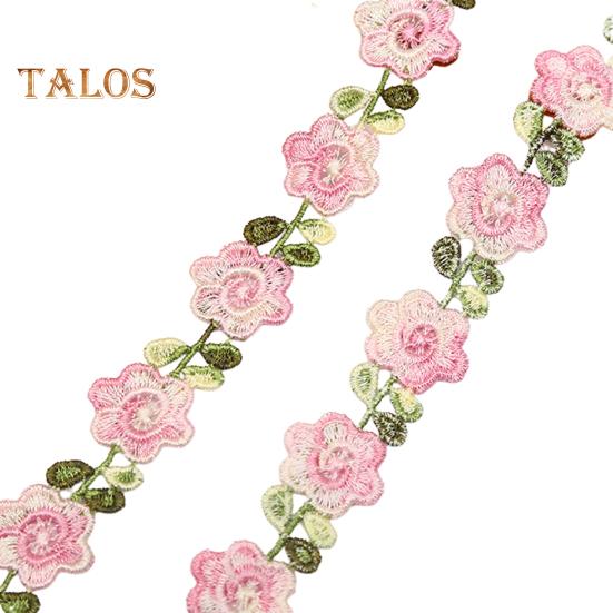 Цветочная кружевная отделка лента яркий цвет широко используется DIY ремесла вышитые крючком кружева отделка ткани украшения для шитья