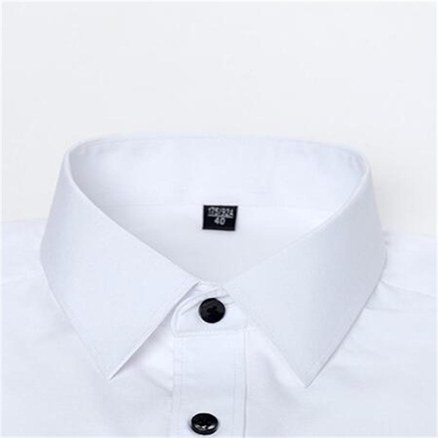 Эластичная негладильная мужская рубашка с длинным рукавом, однотонная мерсеризованная вертикальная мужская рубашка большого размера, белый, черный, синий топ