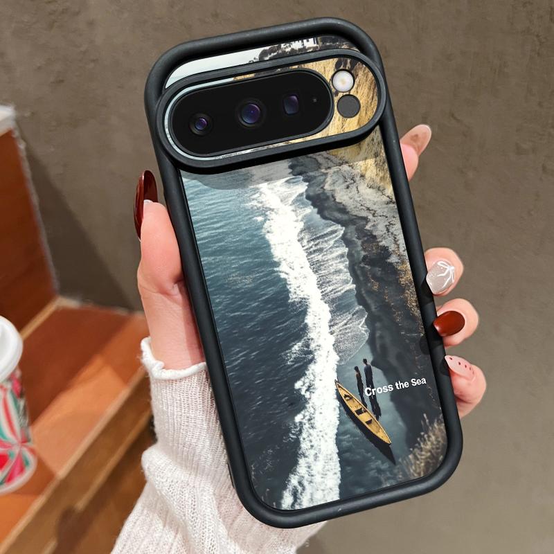 Модный матовый чехол для телефона с морским узором для Google Pixel 9 Pro XL 8 Pro 8A, защита объектива, мягкий противоударный бампер из ТПУ