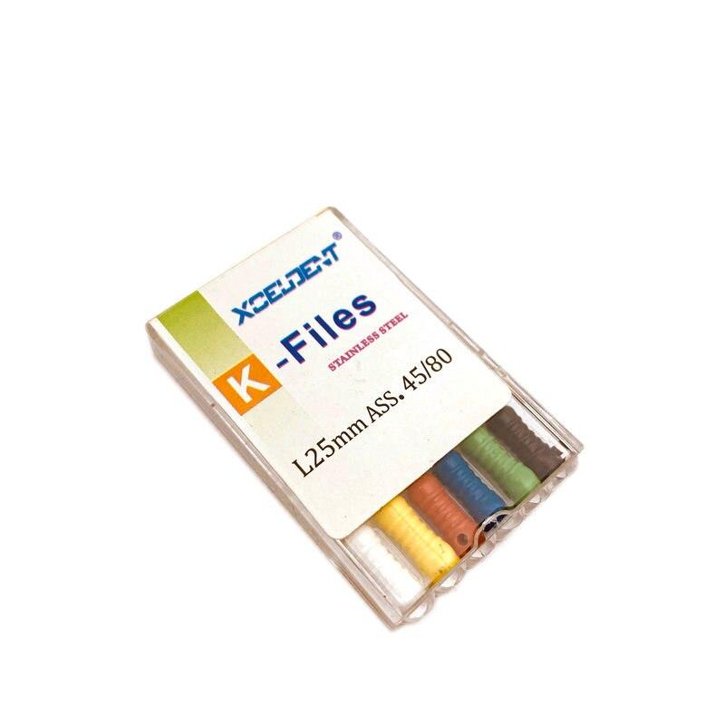 25-миллиметровые эндодонтические файлы K для корневых каналов (Ручное использование) Стоматологические K-файлы Эндодонтические инструменты Инструменты для стоматолога