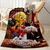 Sylvester  Tweety Personalized Text Blanket Gift Personalized Blanket Ultra-Soft Throw For Sofa Bedding Nap Bed Four Seasons Universal