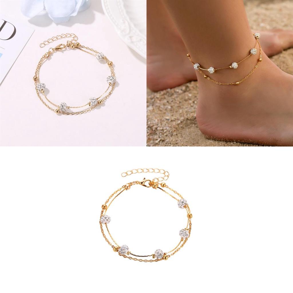 Chic Double-layer Foot Chain Stylish Beach Footwear With A Minimalist Touch