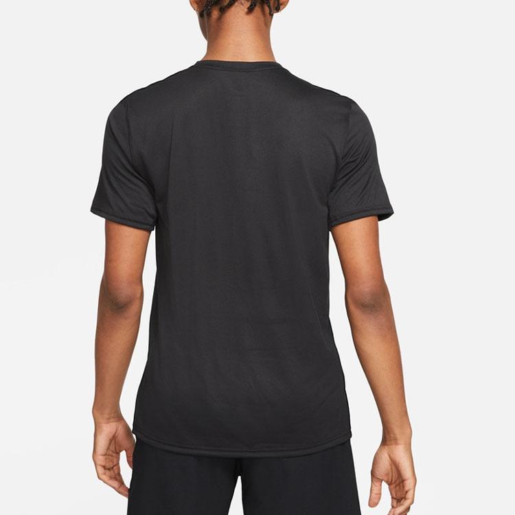 Nike Dri-Fit Logo Круглый вырез свитера Удобная быстросохнущая повседневная футболка с коротким рукавом Мужские футболки Черный Холодный серый HF0507-010