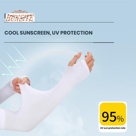 1 пара унисекс ледяных шелковых велосипедных рукавов с отверстием для большого пальца, сплошной цвет, защита от солнца, чехол для рук, бег, вождение, баскетбол, спортивные рукава