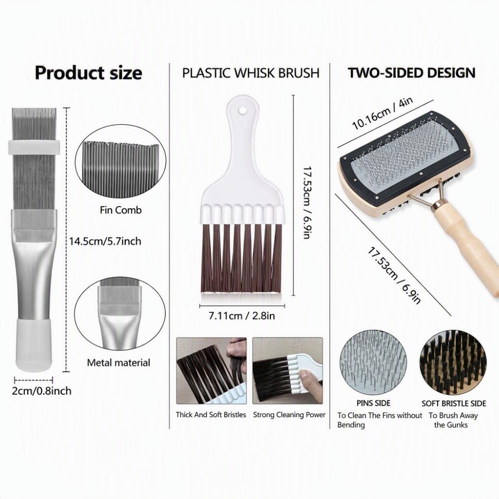 Stainless Steel Refrigerator Coil Cleaning Brush Air Conditioner Fin Comb Refrigerator Cleaning