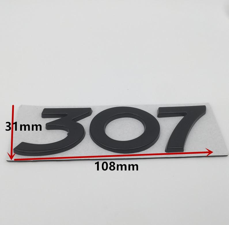1pcs 3D metal GT 206 207 301 307 308 408 508 car Letter Emblem Rear tail trunk Decals badge sticker Decal styling Accessories