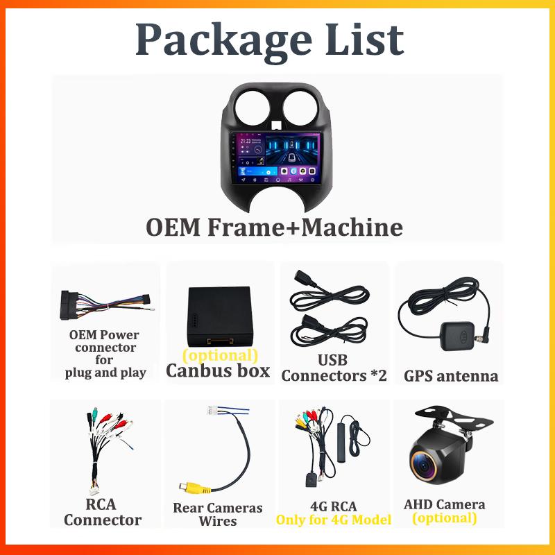 Автомобильный мультимедийный проигрыватель для Nissan March MICRA 2010-2013 Автомобильный радиоплеер с сенсорным экраном Беспроводной Android 14 Стерео Головное устройство GPS