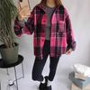 European and American woolen plaid shirt women's retro outer wear versatile top autumn and winter thickened polished jacket shirt