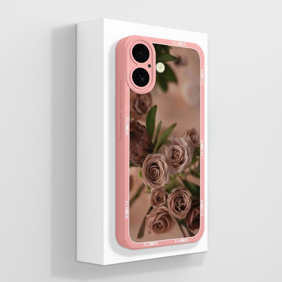 Для iPhone 13 14 15 16 16e Pro Max Plus Mini чехол для телефона с красивым узором в виде цветка и бабочки мягкий жидкий силикон противоударный защитный чехол для iPhone
