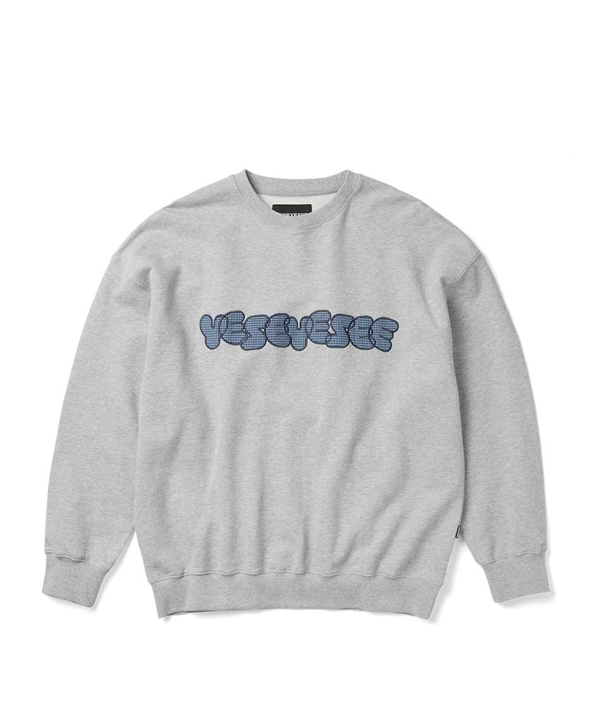 YESEYESEE Y.E.S Checkered Logo Sweatshirt Gray