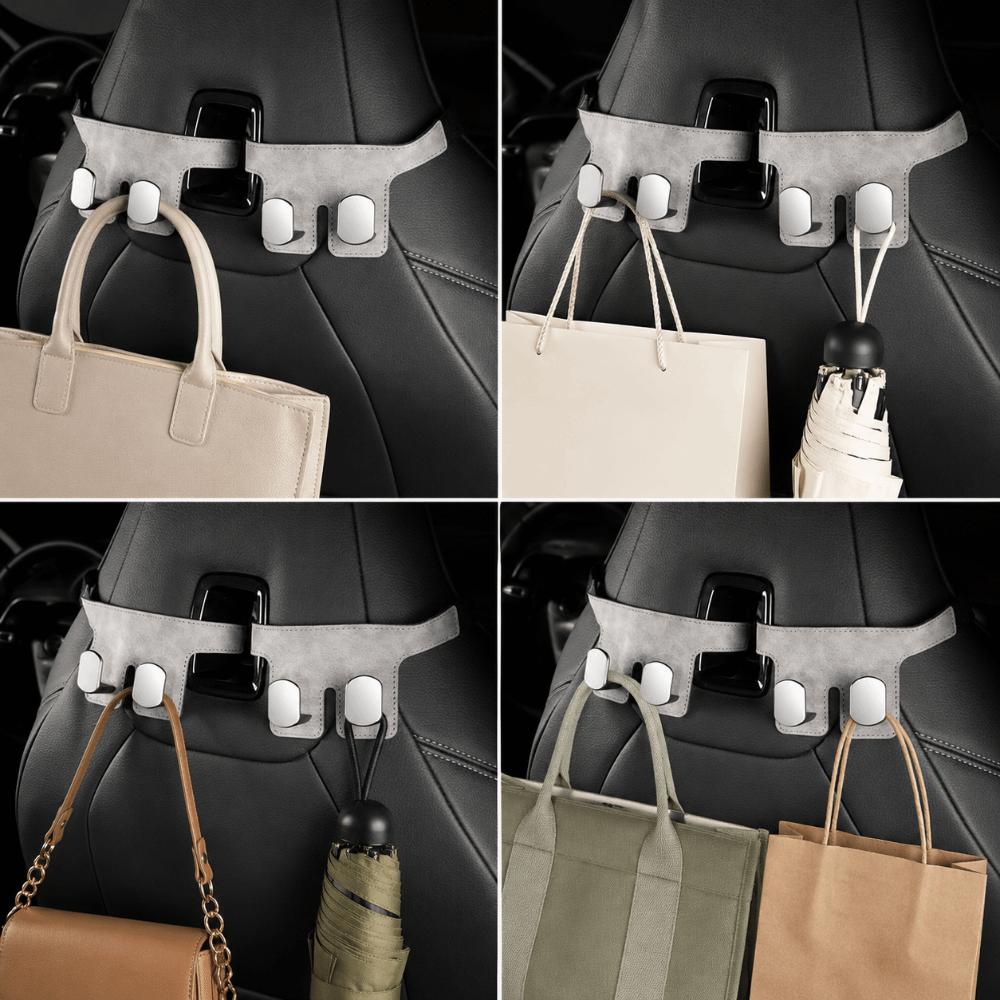 Double Hook Car Headrest Hook Wear-Resistant Hanging Headrest Bag Holder Purses