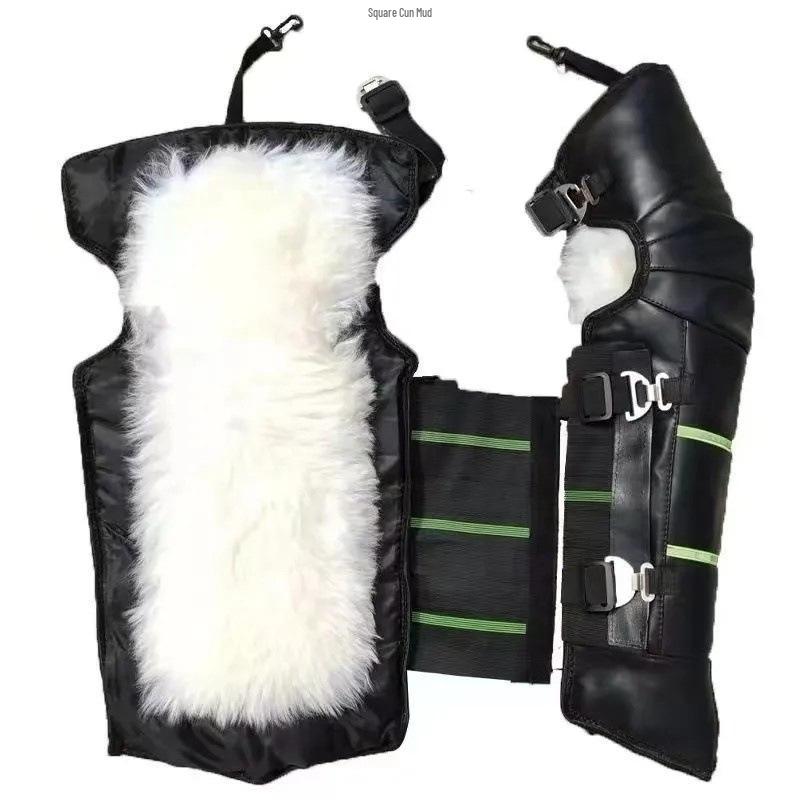 Наколенники из натуральной кожи и шерсти с флисовой подкладкой - Защита от зимнего холода и ветра для езды на мотоцикле и электросамокате