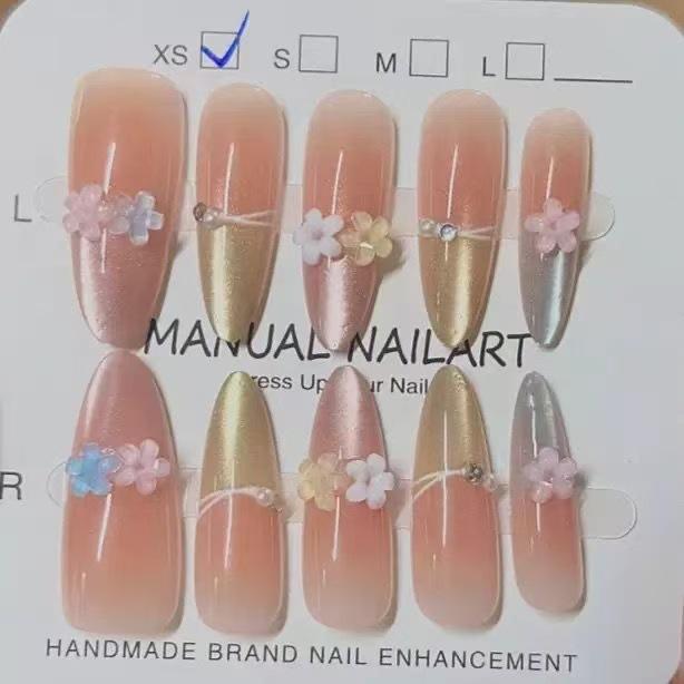 3D Bow & Heart Red Polka Dot Wearable Nail Art Stickers - Long Thin Girly Design