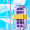 2-in-1 Water Bottle Ice Tray with Straw, One-Click Release, Portable Water Bottle Vertical Ice Cube Mold for Freezer