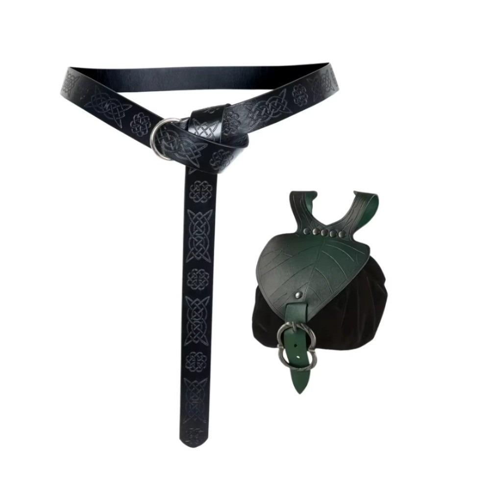 Faux Leather Medieval Belt Pouch Viking Waist Pack Set Costume Cosplay Accessories