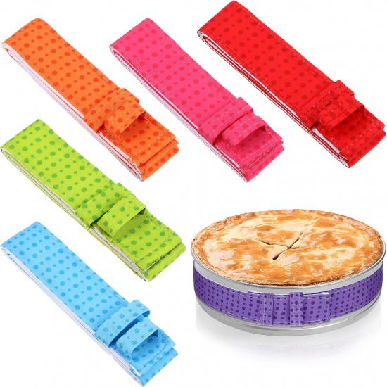 Patelai 6 Pcs Cake Strips for Even Baking Cake Pan Baking Strips Colorful Absorbent Thick Tray Protection Straps for Clean Edges Home Kitchen
