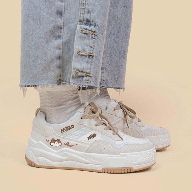 Студенческие спортивные и любительские туфли для сноуборда, женские, с низким верхом, на толстой подошве, универсальные, маленькие белые туфли, симпатичные туфли на плоской подошве, показывающие маленькие ножки