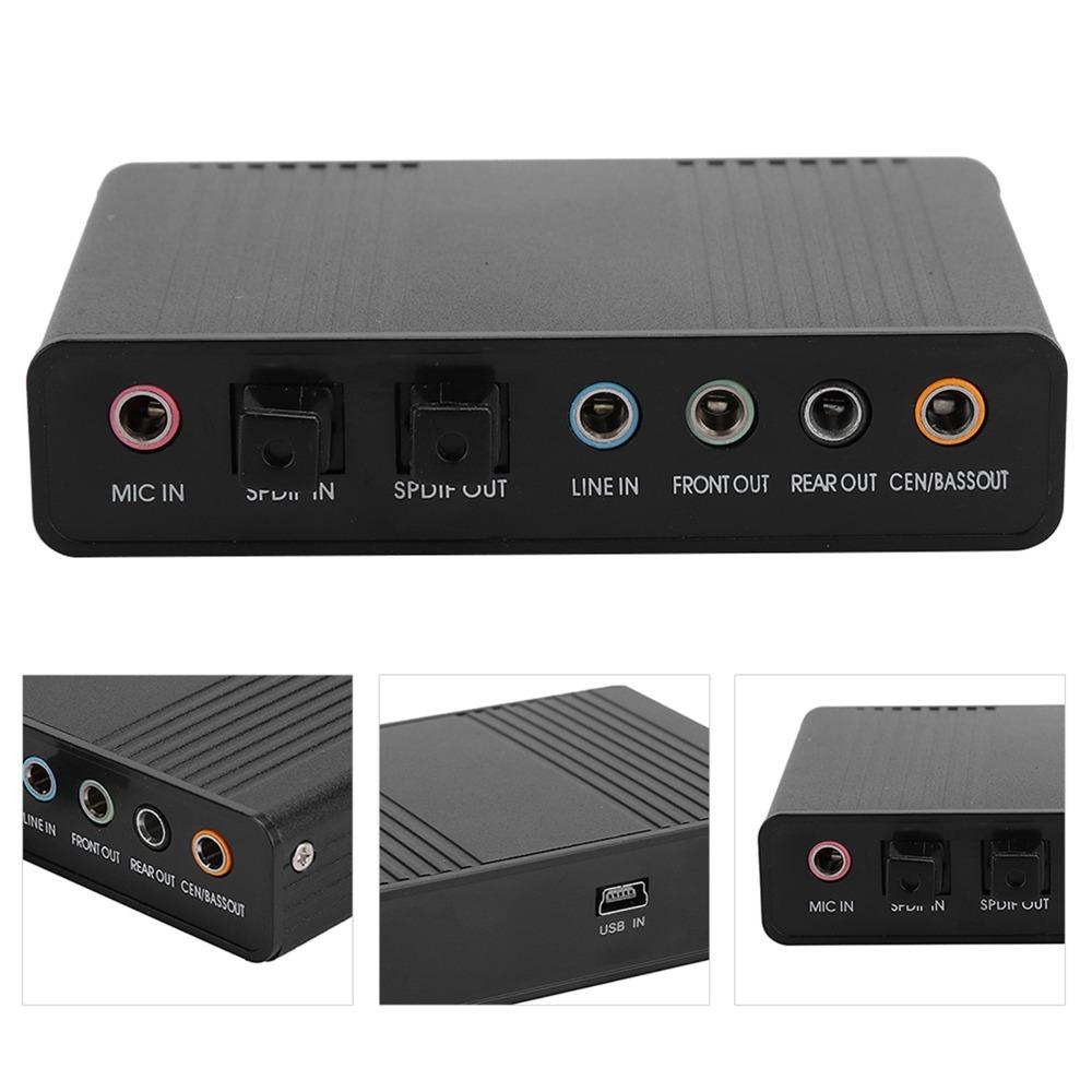 5.1 Channel External Sound Card Plug and Play for SPDIF Audio Input Sound Card Computer Use