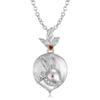 Cute Carrot Bunny Pendant Original 925 Sterling Silver Flower Skull Turtle Animal Heart Shape Pendant Necklaces Jewelry Making for Women Fashion