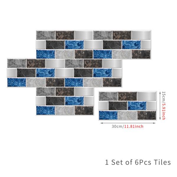 6 шт., маслостойкая наклейка для кирпичной плитки, наклейка на стену для кухни, самоклеющаяся водонепроницаемая наклейка для ванной, обои 15x30 см