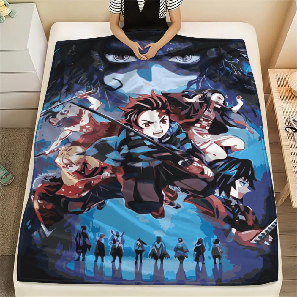 Demon Slayer Retro Style Blanket, Soft Throw for Sofa Bed, Ideal Gift for Retro Anime Fans.chl