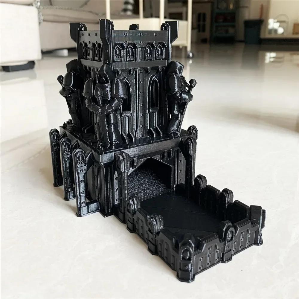 3D-печатная башня-бросалка для кубиков в виде замка, настольный лоток для игр DND, настольных игр, D&D RPG - Уникальный подарок для друзей-игроков
