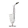 Alto Saxophone Ornaments Mini Sax Decoration Musical Instrument Model Gift with Box Base 14cm