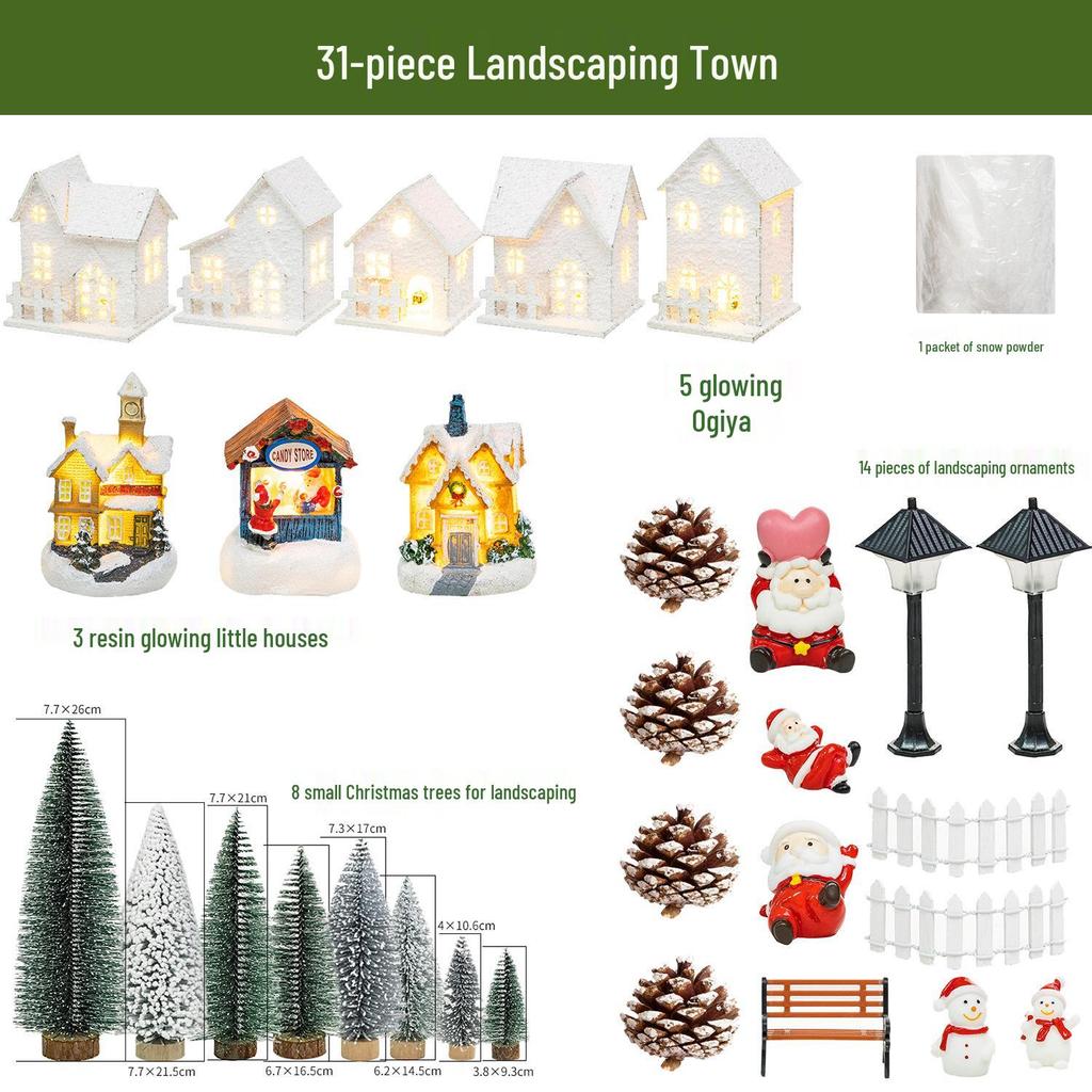 Праздничный Светящийся Деревянный Домик - Украшение для Рождественской Елки и Декора Камина