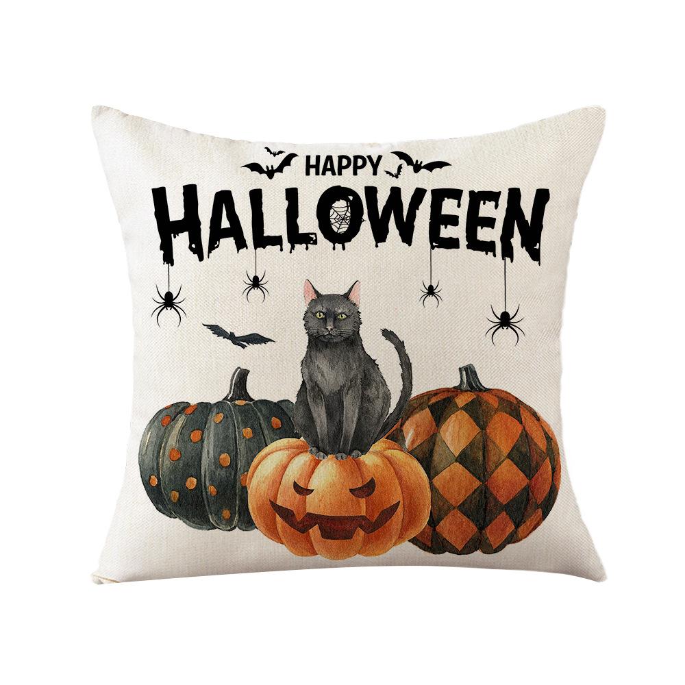 New Halloween Pillow Cover Polyester Pumpkin Home Sofa Pillow Cover Bedroom Cushion