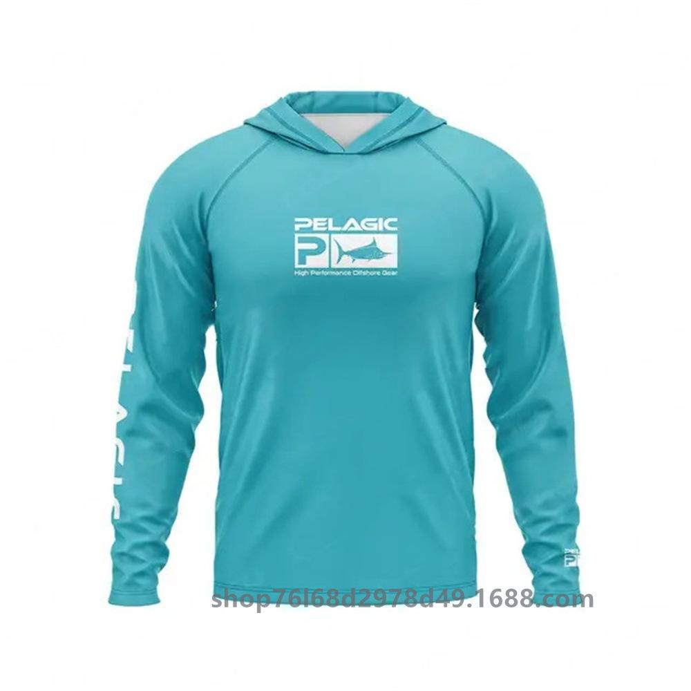 Pelagic fishing suit UPF50 long-sleeved T-shirt hoodie quick-drying breathable sunscreen supports customization