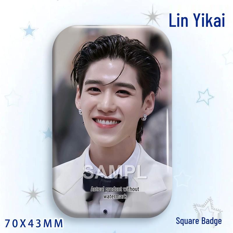 Thai Star PP Lin Yikai Concert Support Badge: Laser-cut Square Brooch Ornament