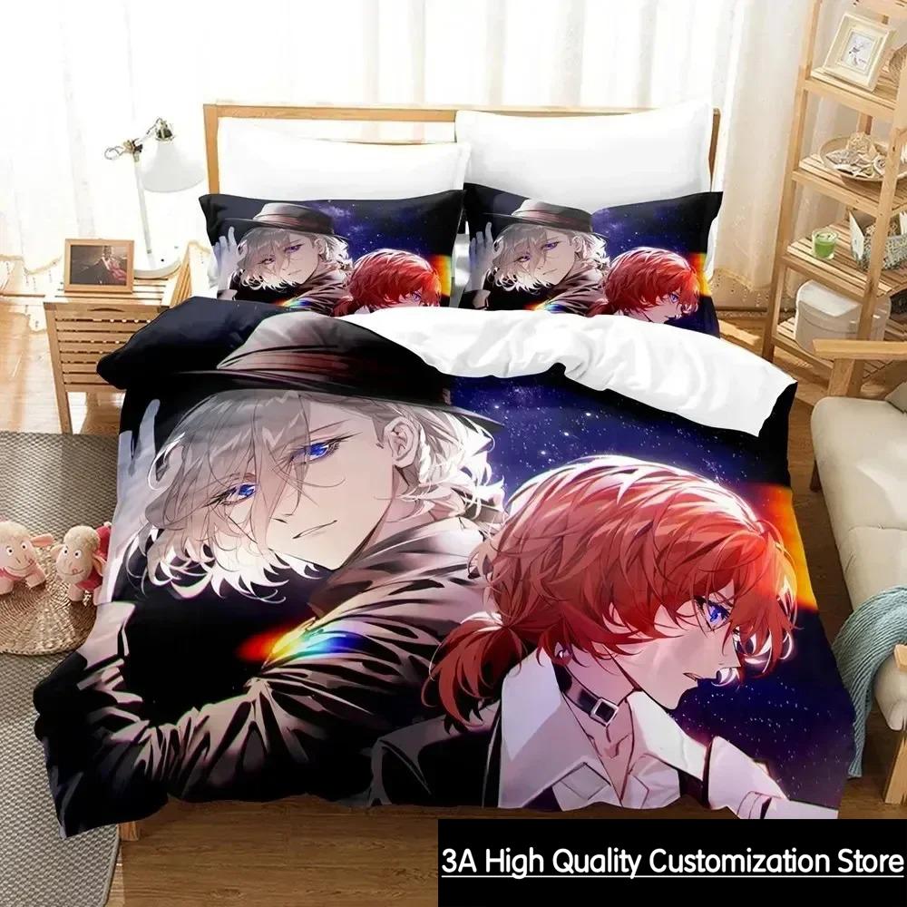 Аниме Bungo Stray Dogs Комплект постельного белья для мальчиков и девочек Twin Queen King Size Пододеяльник Наволочка Кровать для мальчиков Взрослый Домашний текстиль