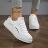 Fashion Women's Shoes Lightweight Casual Sneakers Shoes Fashion Walking White Lace-up Flat Sneaker Plus Size Platform Vulcanized Shoe