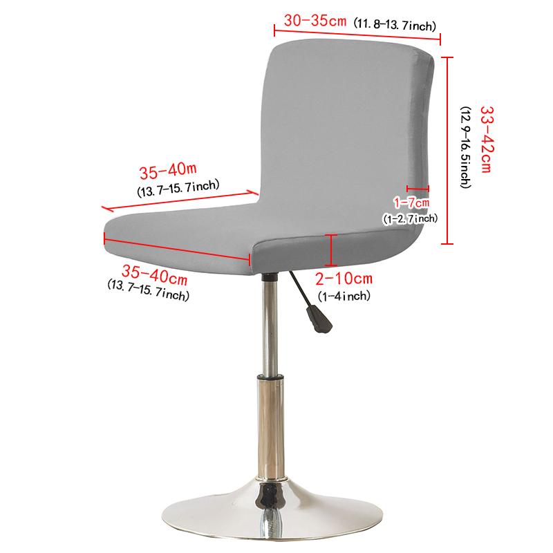 Waterproof Stretch Short Back Dining Chair Covers Solid Barstool Slipcover Removable Universal Seat Protector
