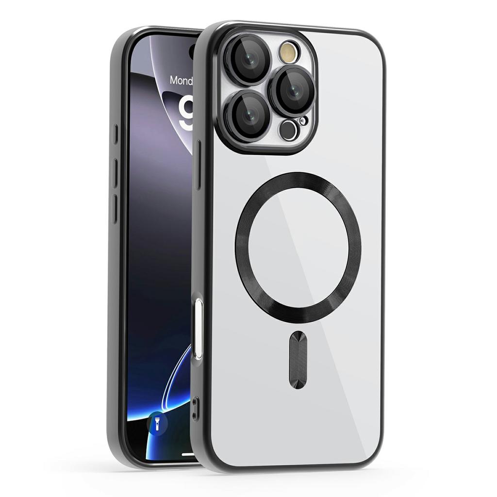 Для iPhone 16 Pro Max Чехол Совместимый с MagSafe ТПУ+ПК Прозрачная Задняя Крышка