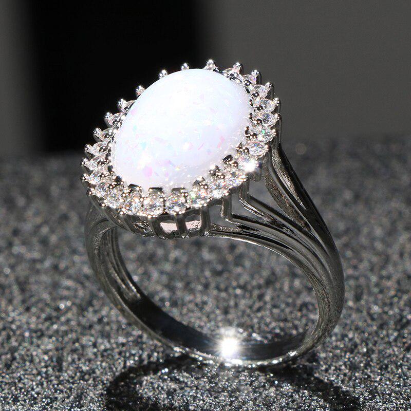 BELLA BOX Классическое кольцо для женщин с опалом 10*15 мм, ювелирные изделия в подарок