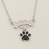 Gift Cute Dog Claw Love Necklace for Women 1Pc Black Silver Jewelry Pendant European and American Fashion Drip Glue Bone Popular Unique