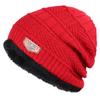 2021 New Solid Color Knit Beanie Hat Men's Winter Hats Boy Warm Plus Velvet Thicken Hedging Cap Skullies Wool Caps Bone Male
