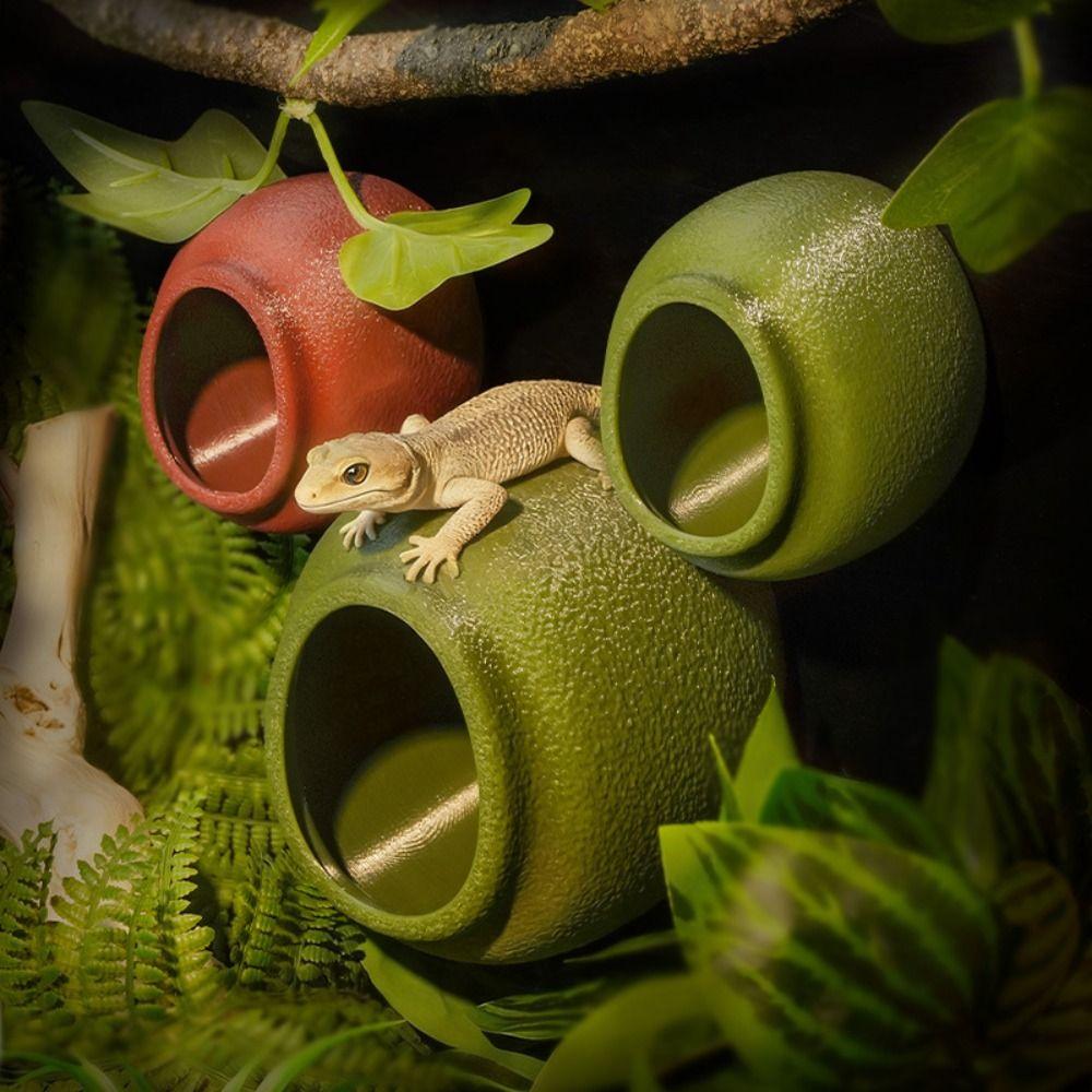 Suction Cup Reptile Hideouts Egg Shaped Climbing Habitat Safe Terrarium Decoration Gecko Habitat