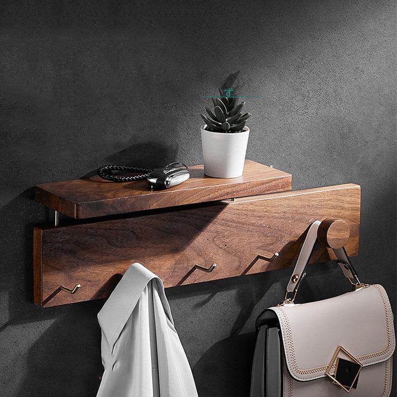 Массив дерева Навесной крючок для одежды в ванную комнату Настенная полка-вешалка Полотенцедержатель Крючок для одежды и шляпы в спальню Навесные полки для ванной