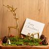 Minimalist Reindeer Statue Artistic Alloy Deer Sculpture Modern Abstract Golden Reindeer Ornament for Christmas Tabletop Mantel Living Room