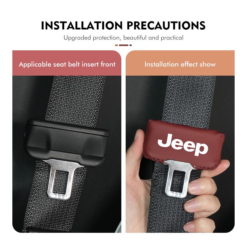 AIB3 Для автомобиля Jeep Застежка ремня безопасности Заглушка Клипса для ремня безопасности автомобиля из кожи Защитные чехлы Cherokee Patriot Liberty Wrangler JK JL