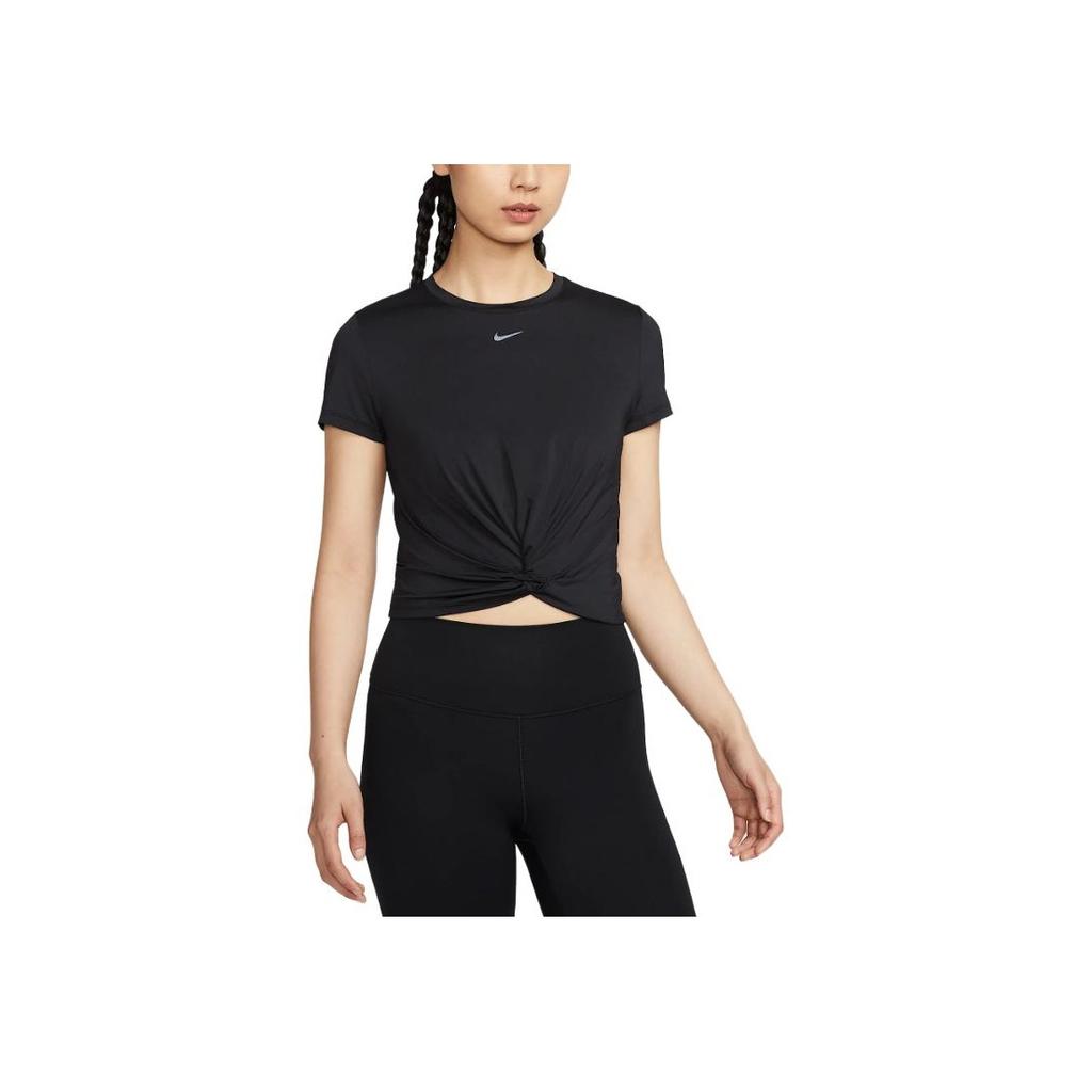 Nike Solid Color Logo Round Neck Slim Fit Short Sleeve T-Shirt Women tops Black HJ1055-010