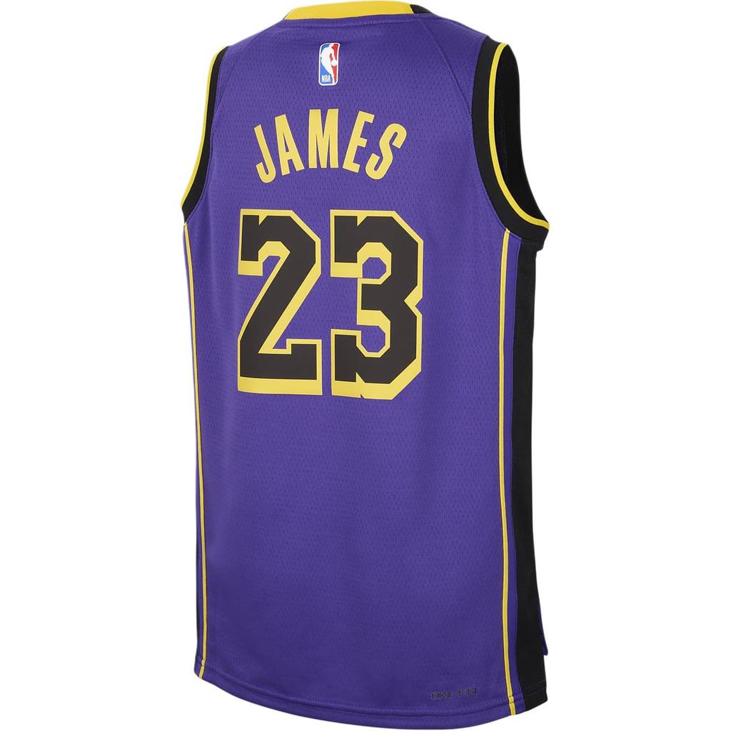 Jordan Los Angeles Lakers Sleeveless Round Neck Letter Kids Basketball Jersey Kids Tops Purple FZ8617-525