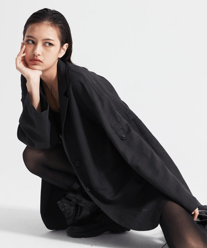 LEINJI Linen Two-Way Jacket (Black)