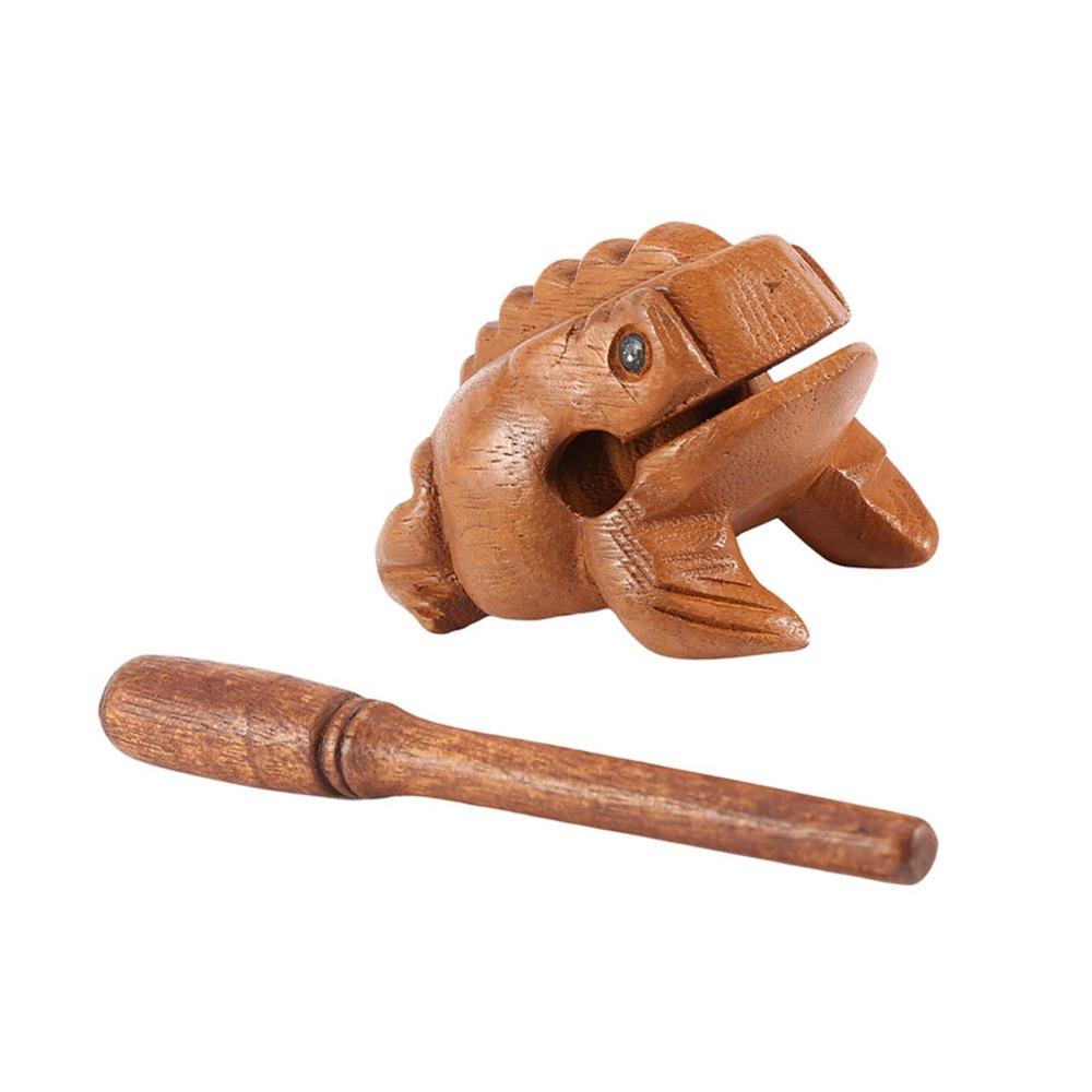 Wooden Wooden Lucky Frog Yeliow Solid Wood Carved Frog Personal Collection