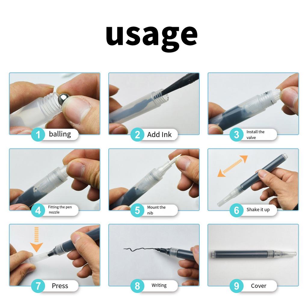 6 шт. прозрачная пустая ручка-кисть, многоразовая акриловая пустая маркерная ручка, пустая ручка для рисования на бумаге, дереве, ткани, холсте